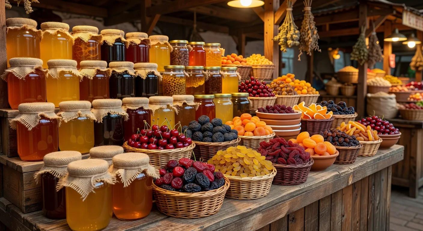 Vendeuses ukrainiennes presentant leurs produits au marche Bessarabsky en 2026